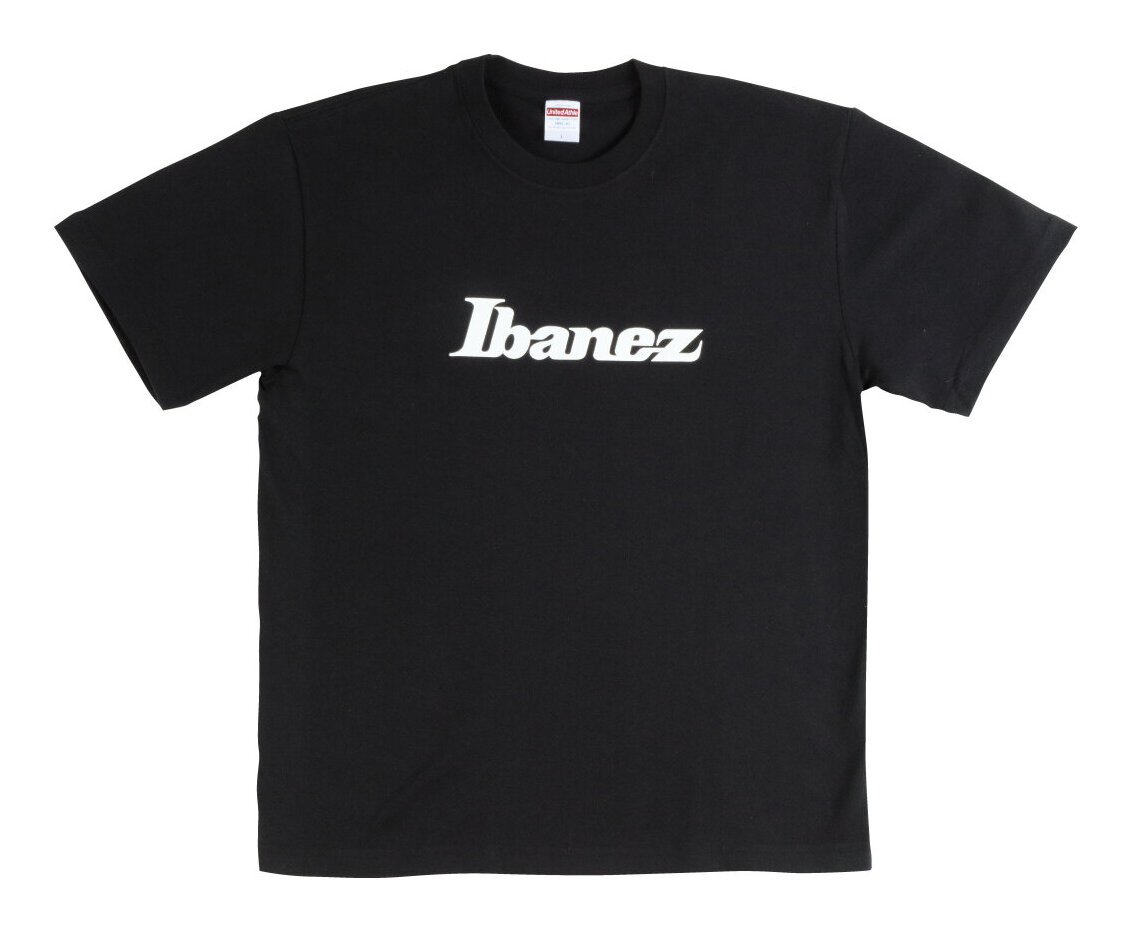 Ibanez IBAT007L [Lサイズ] Tシャツ ブラック / ホワイト ロゴ【メール便発送・全国送料無料・代金引換不可】