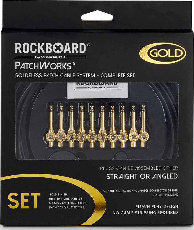 ROCKBOARD by WARWICK PatchWorks Set Gold 自作パッチケーブルキット ソルダーレスプラグ(プラグ10個)【送料無料】