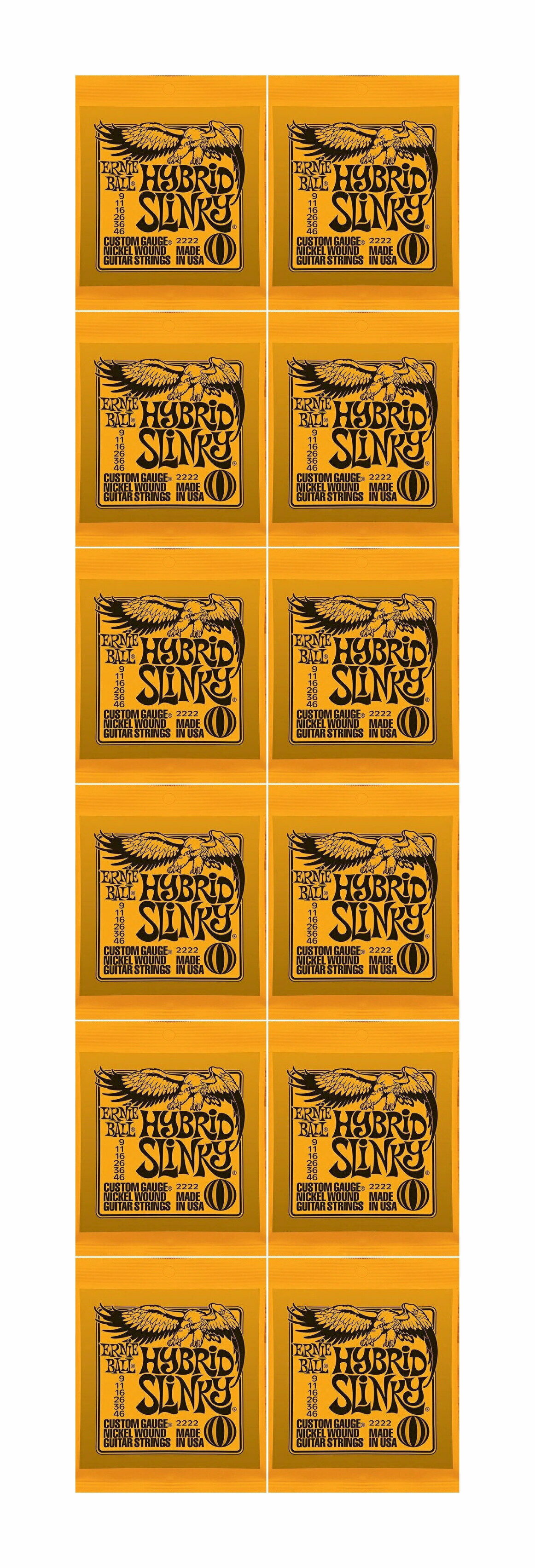 ERNIE BALL 2222 ×12セット HYBRID SLINKY 09-46 【送料無料】