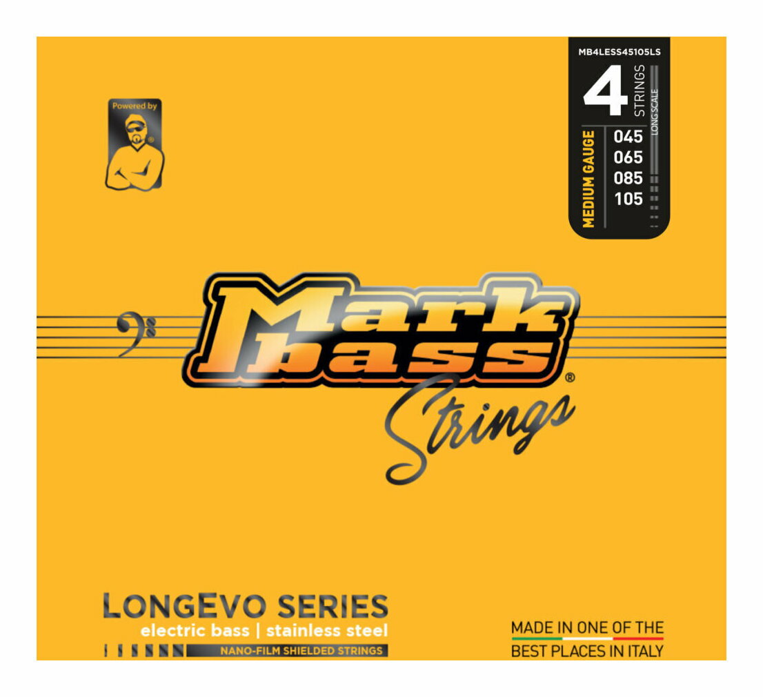 Markbass MAK-S/4LESS45105/1セット ベース弦 [45-105] LONGEVO シリーズ STAINLESS STEEL コーティング弦【メール便発送・全国送料無料・代金引換不可】