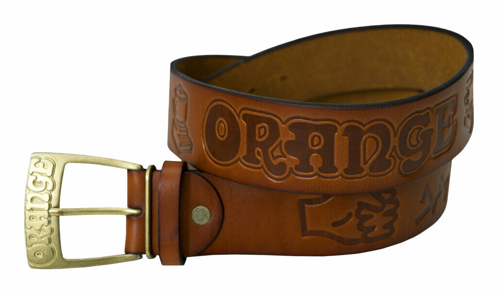 ORANGE Genuine Leather Belt Brown 本革製 ベルト ブラウン / オレンジロゴ レザーベルト【送料無料】