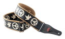 RightOn! STRAPS LEGEND PEACE & DOVES BLACK ビンテージスタイルギターストラップ【送料無料】【ポイント5倍】