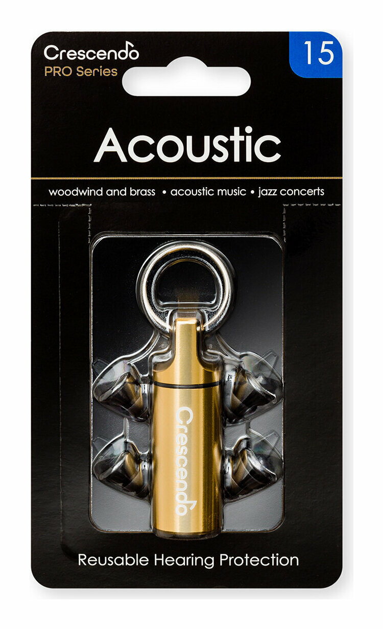 Crescendo PRO Acoustic 15 管楽器/アコースティック/ジャズ・コンサート/ライブ用 イヤープロテクター 耳栓【メール…