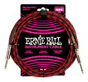 ERNIE BALL 6394 ギターケーブル ブレイデッド・ジャケット Red Black 3.05m S/S【送料無料】