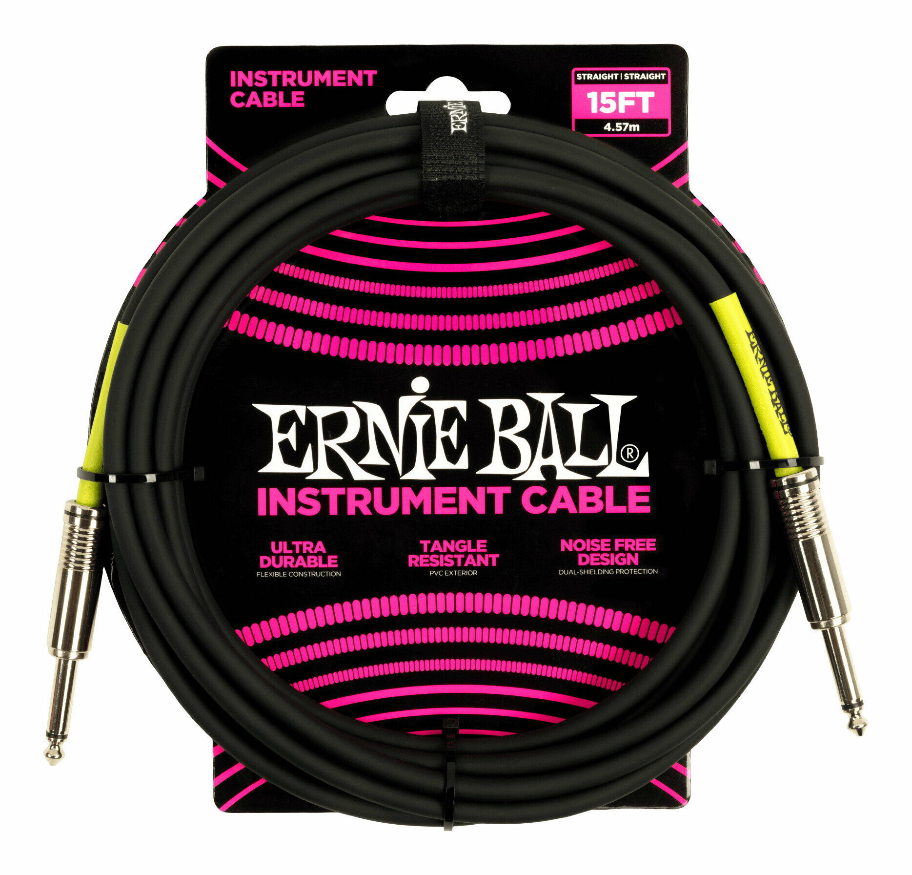 Rakuten - ERNIE BALL 6399 ギターケーブル Black 4.57m S/S【送料無料】