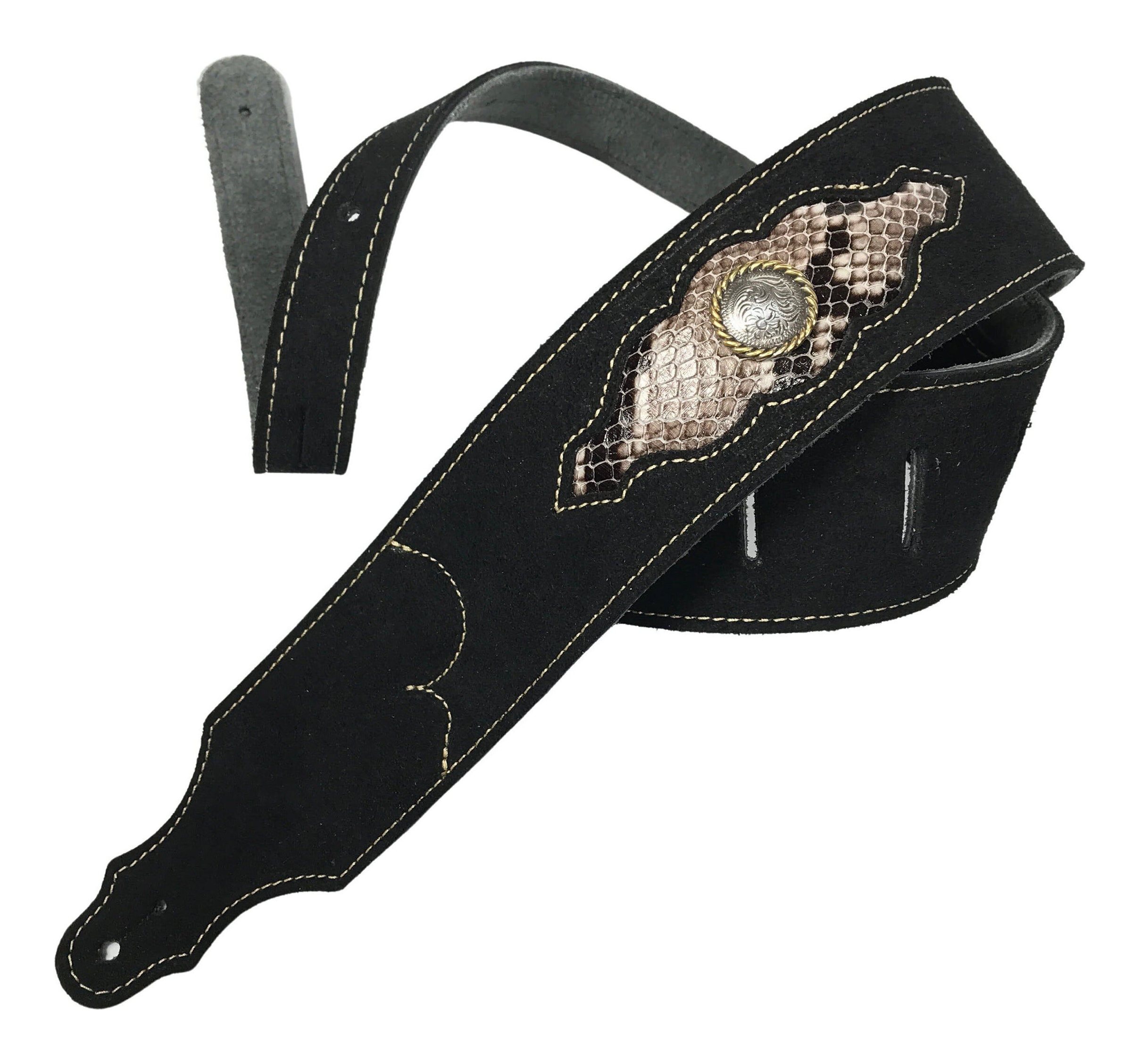 Franklin 8S1B-BK-SN 本革 ギターストラップ レザー ストラップ Sculpted Suede - Snake Pattern Guitar Strap【送料無料】