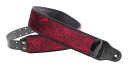 RightOn STRAPS J-PAISLEY VELVET Red ギター ベース用ストラップ ベルベットとペイズリーのエンボス【送料無料】【ポイント5倍】