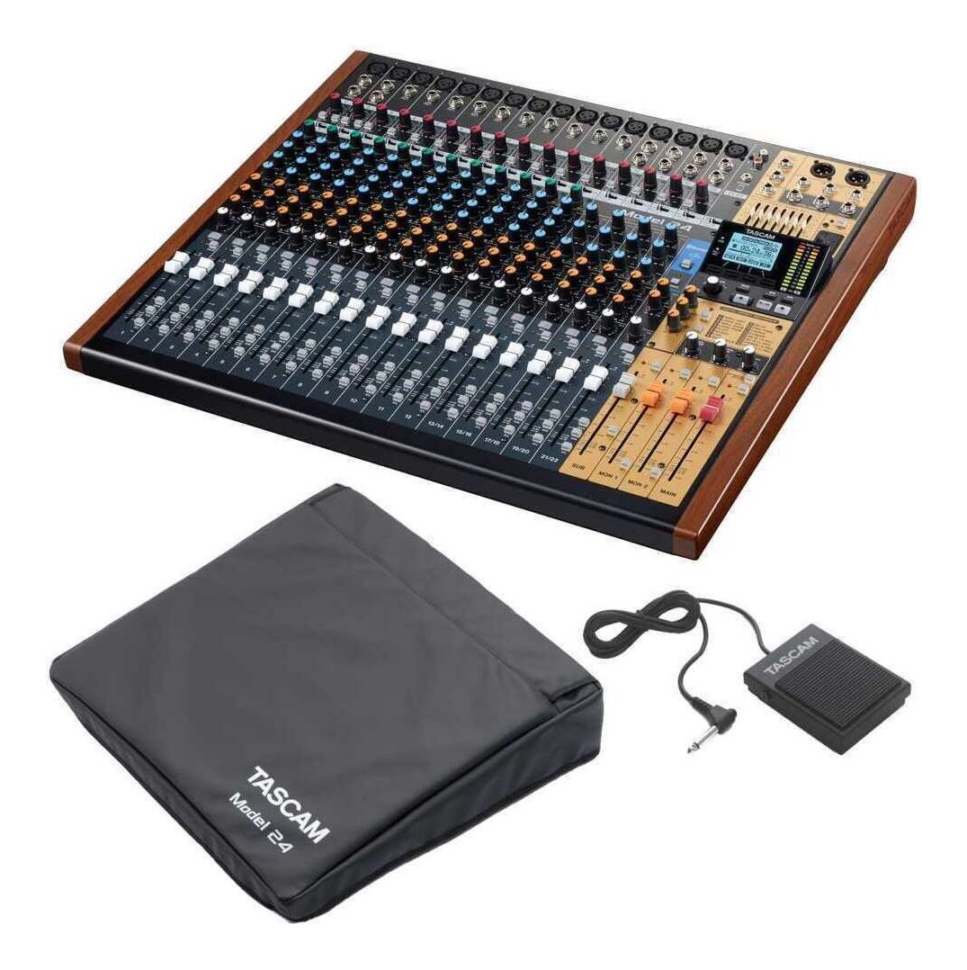 TASCAM Model 24+RC-1F+AK-DC16 24トラック レコーディング・ミキサー/フットスイッチ+カバー付【送料無料】