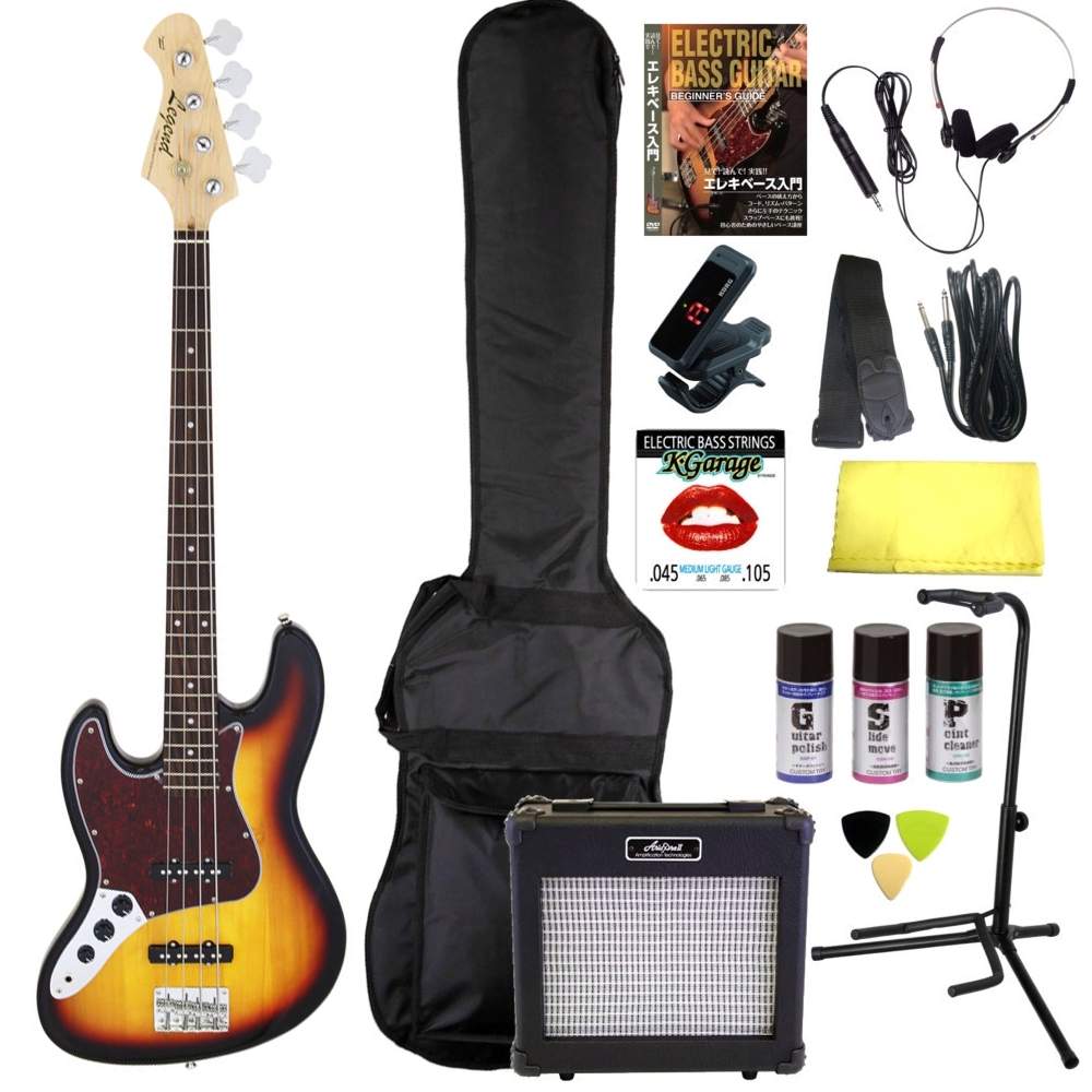 Legend LJB-Z L/H TT 3TS(3 Tone Sunburst タートイズピックガード) レフトハンド(左利き用) 完璧15点セット/ARIAア...