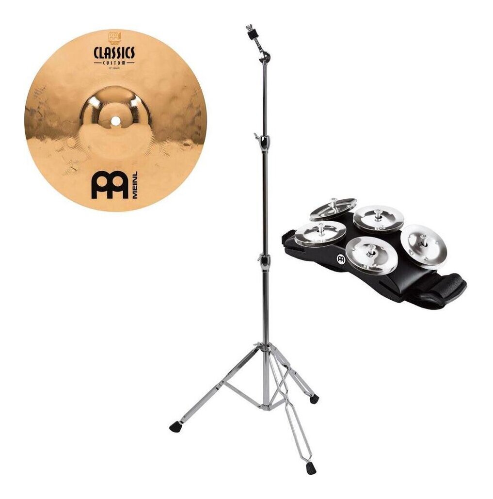 MEINL CC10S-B + CS-01 + MEINL CFT5-BK スプラッシュ + スタンド + フットタンバリン セット/カホン用【送料無料】
