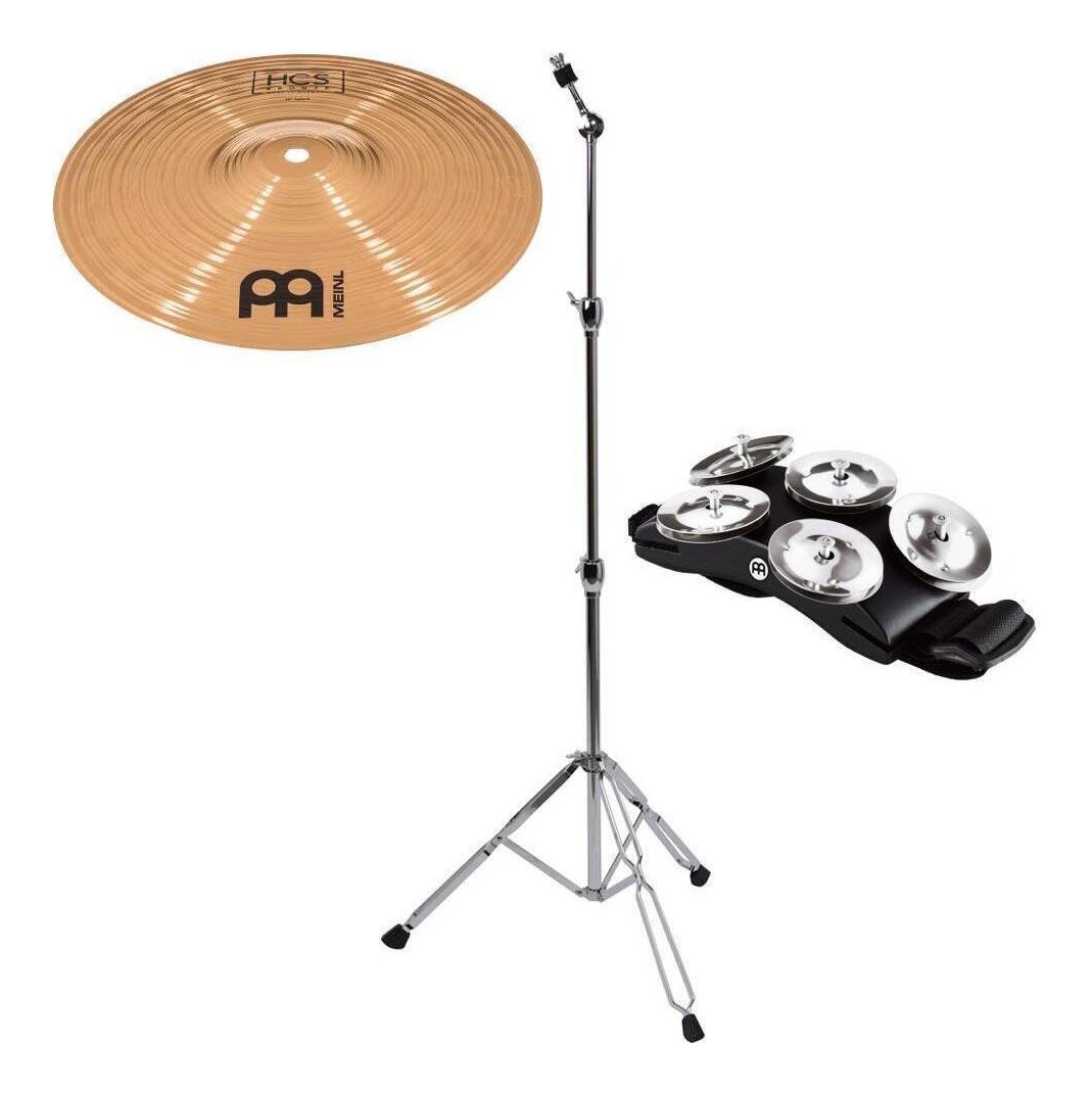 MEINL HCSB10S + CS-01 + MEINL CFT5-BK スプラッシュ + スタンド + フットタンバリン セット/カホン用【送料無料】