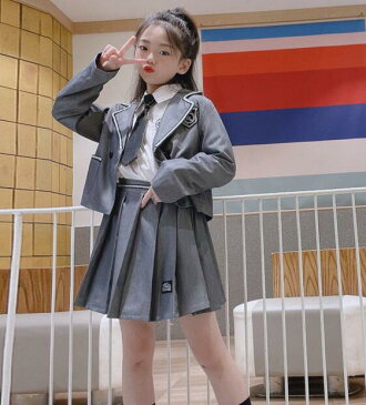 スクール 学生服 卒業式 スーツ 学生 スカートスーツ カジュアルスーツセット 入学式スーツ 子供 セーラー服 スカートスーツ セット 長袖 子供 セーラー服 キッズ 卒業式 3点セット 女子学生制服 上下セット コート+シャツ+トップス フォーマル ジュニア ダンス 演出服