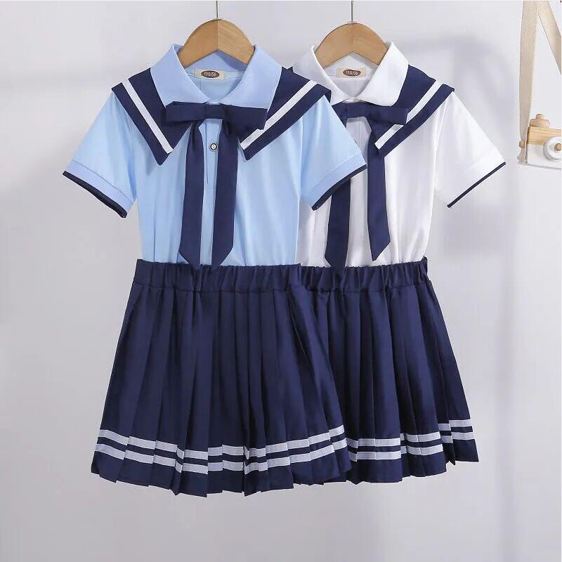 小学生 学生服 卒業式 スーツ 学生 スカートセット 入学式スーツ 子供 セーラー服 スカートスーツ セット 長袖 子供 セーラー服 キッズ 卒業式 2点セット 女子学生制服 上下セット シャツ+スカ…