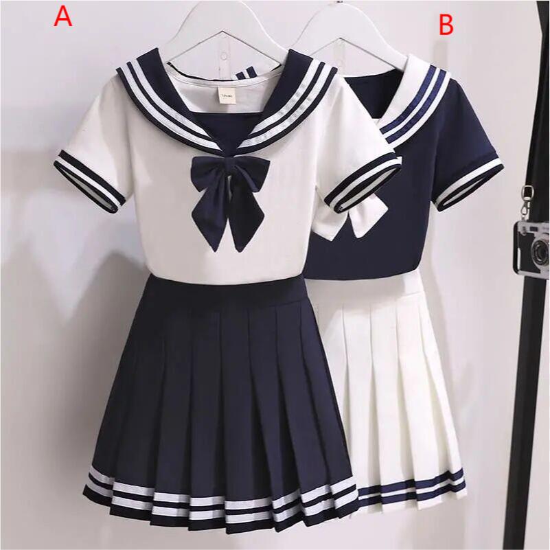 小学生 学生服 卒業式 スーツ 学生 スカートセット 入学式スーツ 子供 セーラー服 スカートスーツ セット 長袖 子供 セーラー服 キッズ 卒業式 2点セット 女子学生制服 上下セット シャツ+スカ…