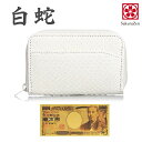 パイソン 蛇革 風水 金運 財布 パイソン レザー 【 白蛇 本革 財布 】 メンズ ウオレット 日本製 (角小銭入れ)
