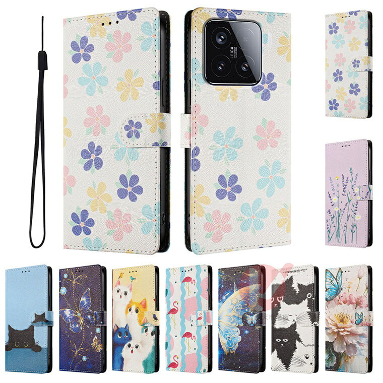 Rakuten - Xiaomi 15T Pro ケース 手帳型 Xiaomi 15 Ultra カバー Xiaomi 15T ケース シャオミ ケース 可愛い 耐衝撃 Xiaomi 15T Pro ケース カード収納 Xiaomi 14T 13T 12T 11T Pro ケース xiaomi 15t 14t 13t 12t 11t pro ケース 手帳型 ねこ柄 花柄 ストラップ 磁気内蔵 送料無料