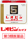 ▼パッケージデザイン等は予告なく変更されることがあります。 ■商品説明 「レオピンファイブW 60ml×4本入」は、ニンニクを長期間かけ抽出・熟成し、濃縮して得られた濃縮熟成ニンニク抽出液に、ニンジンエキス、ゴオウチンキ及びビタミンB6を配合した滋養強壮剤です。 本剤はニンニク特有の刺激や臭いが軽減されておりますので、のみやすく、また服用後の口臭や体臭はほとんど気になりません。 ■内容量 60ml×4本入 ■効果・効能 滋養強壮 虚弱体質 肉体疲労・病後の体力低下・胃腸障害・栄養障害・発熱性消耗性疾患・妊娠授乳期などの場合の栄養補給 ■用法・用量 1回下記量を添付のカプセルに入れて水又はぬるま湯と一緒に服用して下さい。 大人(15歳以上)⇒1回量1mL　1日2回 15才未満⇒服用しないでください [用法・用量に関する注意］ 1.カプセル1個に1mLの薬液が入ります。 (1)カプセルをはずす (2)カプセルに薬液を入れる (3)カプセルをはめて服用する 2.カプセルに薬液を入れますと軟化し、しばらくすると溶けますので服用のつど入れてください。 ■成分・分量 濃縮熟成ニンニク抽出液:1.6mL ⇒ニンニクの麟茎を長期間かけ抽出・熟成し、濃縮して得られた抽出液で、ニンニク特有の刺激や臭いはほとんどなく、虚弱体質や肉体疲労時などにすぐれた滋養強壮効果を発揮します。 ニンジンエキス:200mg ⇒薬用人参ともよばれるウコギ科オタネニンジンの根のエキスで、虚弱体質や病後の体力低下時などにすぐれた滋養強壮効果をあらわします。 ゴオウチンキ:0.025mL ⇒牛の胆のうもしくは胆管中にまれに見つかる結石から製したチンキで、滋養強壮剤として医薬品に広く使用されています。 ビタミンB6:20mg ⇒体の組織や機能の維持に必要な栄養素であるタンパク質やアミノ酸の代謝に必須なビタミンで、肉体疲労時や胃腸障害、栄養障害時などの場合の不足を補います。 添加物として、D-ソルビトール、炭酸水素Na、香料、カラメル、pH調整剤を含有します。 添付のカプセル本体に、ゼラチンを含有します。 ■使用上の注意 ※相談すること 1.次の人は服用前に医師、店舗管理者又は登録販売者に相談してください。 (1)医師の治療を受けている人 2.服用後、次の症状があらわれた場合は副作用の可能性がありますので、直ちに服用を中止し、この説明文書を持って医師、店舗管理者又は登録販売者に相談してください。 皮膚:発疹・発赤、かゆみ 消化器:胃部不快感 3.服用後、次の症状があらわれることがありますので、このような症状の持続又は増強が見られた場合には、服用を中止し、この説明文書を持って、医師、店舗管理者又は登録販売者に相談してください。 下痢 4.しばらく服用しても症状がよくならない場合は服用を中止し、この説明文書を持って医師、店舗管理者又は登録販売者に相談してください。 ■保管及び取り扱い上の注意 1.本剤および添付のカプセルは直射日光の当たらない湿気の少ない涼しい所に密栓して保管してください。 2.小児の手の届かない所に保管してください。 3.他の容器に入れ替えないでください。(誤用の原因になったり品質が変わります。) 4.開封後は品質保持の点からなるべく早めに服用してください。 5.薬液が容器の口部に付いた場合は、ティッシュペーパーなどで拭きとった後、フタをしっかり締めてください。 6.使用期限を過ぎた製品は服用しないでください。 7.本剤は、生薬成分を含むため、まれに沈殿を生じる場合がありますが、効果に変わりはありません。よくふって服用してください。 8.薬液容器は袋に入っています。袋が破れているものは服用しないでください。 ■お問い合わせ先 本剤についてのお問い合わせは、お買い求めの販売店又は下記までご連絡をいただきますようお願い申し上げます。 湧永製薬株式会社 お客様相談室 〒101-0062 東京都千代田区神田駿河台2丁目5-1 TEL：03-3293-3363 受付時間9時-12時、13時-17時(土、日、祝日を除く) ■製造販売元 湧永製薬株式会社 広島県安芸高田市甲田町下甲立1624 本社：大阪市淀川区宮原4丁目5-36 ■商品区分 日本製・第3類医薬品 ■広告文責 株式会社佐々木薬品（06-6536-8300）　