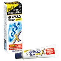 ※こちらの商品はお1人様5個までとさせていただきます。 ▼パッケージデザイン等は予告なく変更されることがあります。 ■商品説明 ●ダマリングランデXは、白癬菌を殺菌する「テルビナフィン塩酸塩」に、患部を殺菌・消毒する「イソプロピルメチルフェノール」、 かゆみ・痛みをしずめる「リドカイン」、炎症を改善する「グリチルレチン酸」、清涼感を与える「l-メントール」の5種類の有効成分を配合。 1日1回の使用により、かゆみや痛みを伴う水虫・たむしを改善します。 ●サラッとべたつかないクリームで、ジュクジュクした患部におすすめします。 ■内容量 15g ■効果・効能 水虫、いんきんたむし、ぜにたむし ■用法・用量 1日1回、適量を患部に塗布してください。 ■成分・分量 成分　100g中 テルビナフィン塩酸塩:1.0g イソプロピルメチルフェノール:0.3g リドカイン:2.0g グリチルレチン酸:0.5g l-メントール:2.0g 添加物：ステアリルアルコール、ミリスチン酸オクチルドデシル、ハードファット、ステアリン酸ポリオキシル、 ジメチルポリシロキサン、カルボキシビニルポリマー、エデト酸Na ■使用上の注意 ※してはいけないこと （守らないと現在の症状が悪化したり，副作用が起こりやすくなります） 次の部位には使用しないでください （1）目や目の周囲，粘膜（例えば，口腔，鼻腔，膣等），陰のう，外陰部等。 （2）湿疹。 （3）湿潤，ただれ，亀裂や外傷のひどい患部。 ※相談すること 1．次の人は使用前に医師又は薬剤師に相談してください （1）医師の治療を受けている人。 （2）乳幼児。 （3）本人又は家族がアレルギー体質の人。 （4）薬によりアレルギー症状を起こしたことがある人。 （5）患部が顔面又は広範囲の人。 （6）患部が化膿している人。 （7）「湿疹」か「水虫，いんきんたむし，ぜにたむし」かがはっきりしない人。 （陰のうにかゆみ・ただれ等の症状がある場合は，湿疹等他の原因による場合が多い） 2．次の場合は，直ちに使用を中止し，この説明書を持って医師又は薬剤師に相談してください （1）使用後，次の症状があらわれた場合。 ［関係部位：症状］ 皮ふ：発疹・発赤，かゆみ，かぶれ，はれ，刺激感，落屑，ただれ，乾燥・つっぱり感，水疱 （2）2週間位使用しても症状がよくならない場合。 ■保管及び取り扱い上の注意 (1)直射日光の当たらない湿気の少ない涼しい所に密栓して保管してください。 (2)小児の手の届かない所に保管してください。 (3)他の容器に入れ替えないでください。(誤用の原因になったり品質が変わります) (4)使用期限を過ぎた製品は使用しないでください。 ■お問い合わせ先 大正製薬(株)お客様119番室 電話番号：03-3985-1800 受付時間：8:30〜21:00 (土、日、祝日を除く) ■製造販売元 大正製薬株式会社 ■商品区分 日本製・第2類医薬品 ■広告文責 株式会社佐々木薬品（06-6536-8300）　