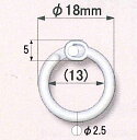 フックリング TN-6 2.5×18φ 10個入り 白色 カードリング プラスチック製 日本製 単語帳 まとめる 開閉式 錆びない 環 輪 リング POPパーツ 店頭用