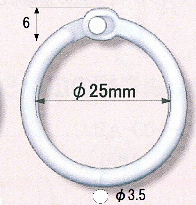 フックリング TN-6 3.5×25φ 10個入り白色 カードリング 文房具 プラスチック製 プラスチックリング 日本製 メニュー …