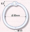 フックリング TN-6 3.5×30φ 10個入白色 カードリング 文房具 プラスチック製 プラスチックリング 日本製 錆びない 単語帳 まとめる 開閉式 リング 輪 環 POPパーツ 店頭用