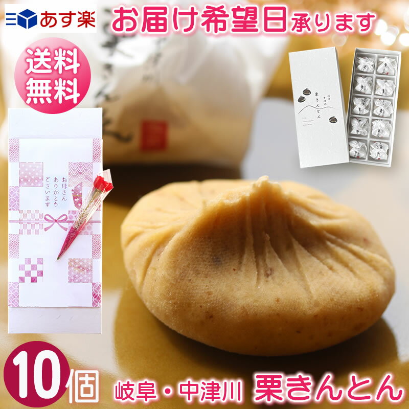 ＼遅れてゴメンね！／ 母の日 花 スイーツ セット 送料無料 / 栗きんとん 10個 + ミニ カーネーション + メッセージ 掛け紙 / 母の日プレゼント ギフト 栗 和菓子 中津川 観光地応援 スイーツセット スイーツギフト 母 母親 義母 お母さん 母の日ギフト