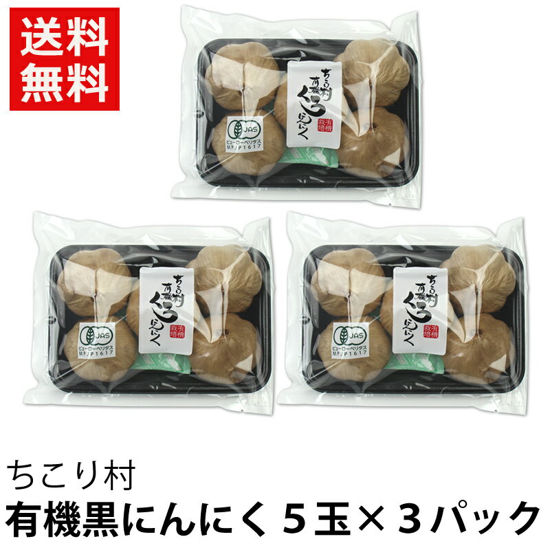 発酵黒にんにく ちこり村 有機 5玉入×3パック（約3か月分） オーガニック スーパーフード 有機栽培 発酵食品 自然食品