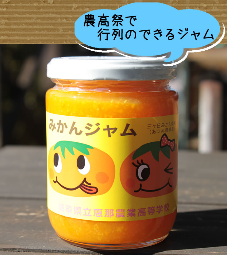 岐阜県立恵那農業高校　生徒さん手作りの　温州みかんジャム　270g【地元中津川応援！サラダコスモ】