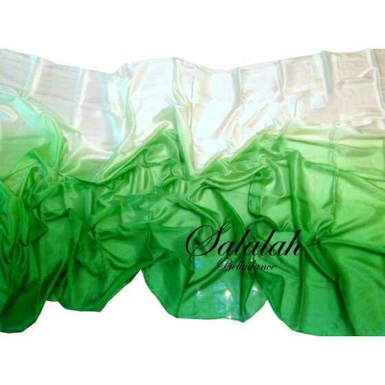 シルク100％グラデーションベール Green グリーン ベリーダンス 美しい光沢感 柔らかな高級シルク素材 ベリーダンス衣装 コスチューム ドレス レッスンウェア レッスンウエア レッスン着 ステージ 発表会