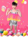 ヒップホップ ダンス衣装 スパンコール キッズダンス 子供ダンス衣装 スパンコール衣装 ストリート ダンスパンツ ジャズ フィットネス B系 ステージ衣装 ハー...