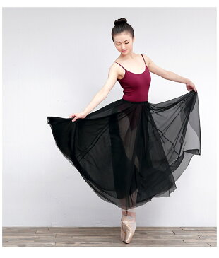 バレエ スカート ホワイト ブラック シフォン ラップスカート 女の子 プルオンスカート 練習着 無地 シンプル 大人 巻きスカート ジュニア ロング バレエ用品 ダンスウェア ダンス衣装 イベント 発表会