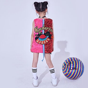 ダンス衣装 上下2点セット ヒップホップ ジャズダンス K-POPダンス セットアップ スパンコール バスケットタンクトップ バスタンク ショートパンツ 春 夏 Kポップ キラキラ ダンス大会 イベント チア Bガール お揃い ペアルック 韓国風 女の子 ガールズ ピンク レッド