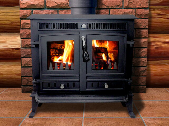 数量限定商品!激安!薪ストーブ129kg 鋳鉄 2次燃焼SB118-068 塗料はアメリカ、耐熱ガラスはドイツ製