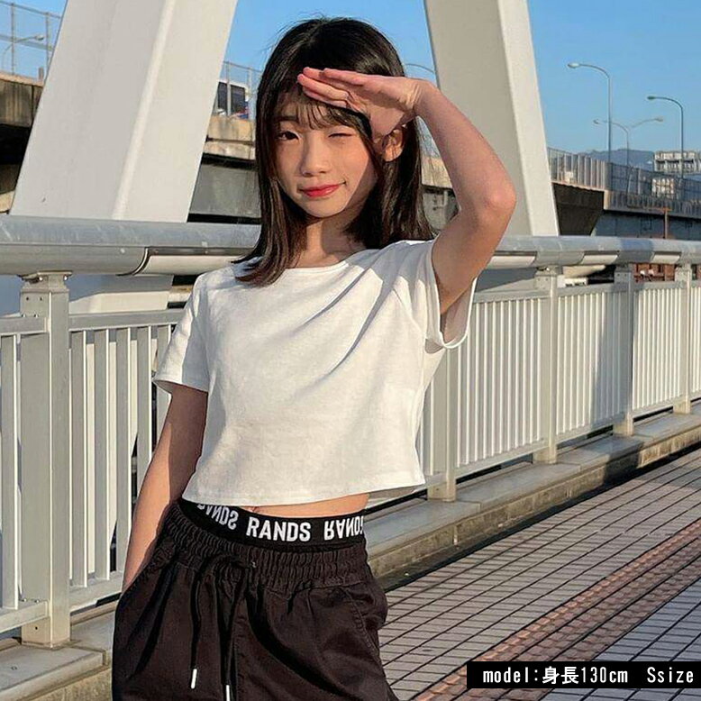 【メール便8】【バックハートT / 3サイズ・8カラー】ショート丈/Tシャツ/短め/クロ...