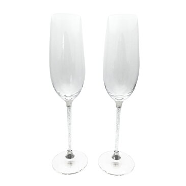 【SWAROVSKI CRYSTALLINE TOASTING FLUTES】スワロフスキー トースティング フルート シルバー シャンパングラス ペアセット 結婚祝い ペア 名入れ 贈り物 スワロフスキー 名前入り オーダーメイド 送料無料 ギフト 結婚記念日