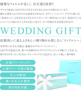 結婚祝い ペア 名入れ ティファニー Tiffany&Co. カデンツ シャンパン グラスセット 結婚祝い ペア 贈り物 プレゼント 記念品 退職祝い 引越し祝い 名入れギフト 内祝い ギフトセット おしゃれ ワイン お酒 ブランド 友達 友人