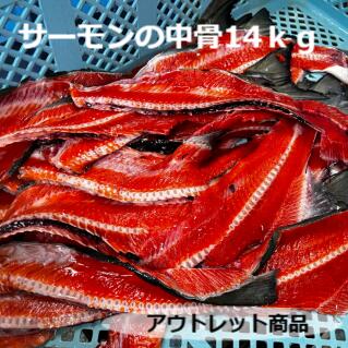 アウトレット商品【サーモンの中骨14kg】 送料無料 尾付き アウトレット 業務用 訳あり サーモン 鮭中骨 紅鮭 トラウト 銀鮭 おつまみ 在庫限り 数量限定...