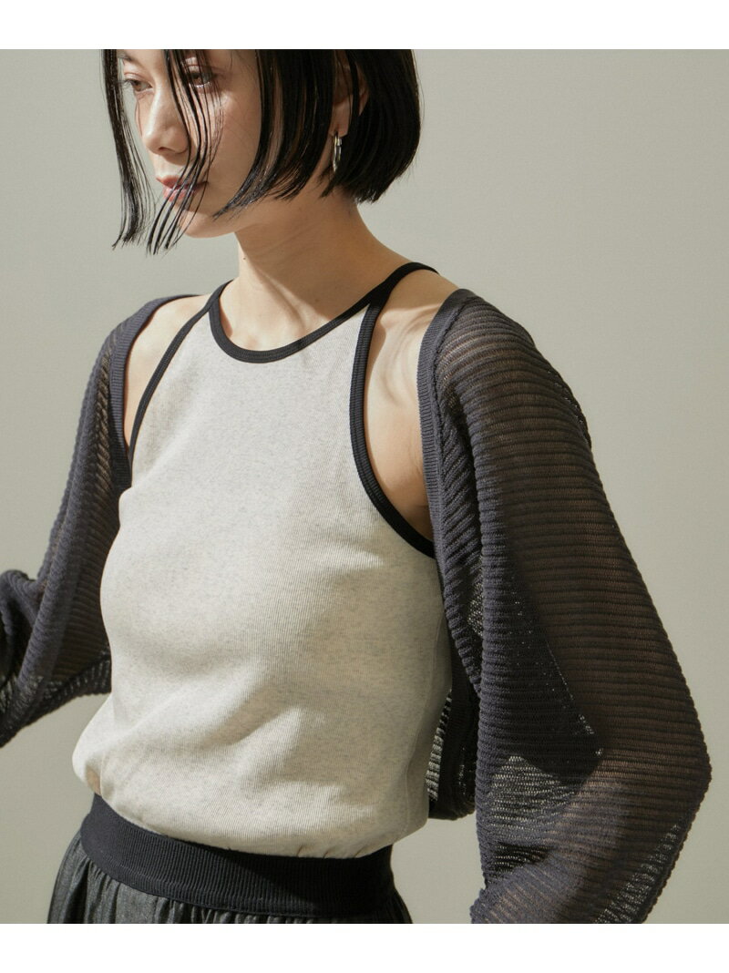 【SALE／30%OFF】シアーメッシュボレロ【洗える】 SALON adam et rope' サロン アダム エ ロペ トップス カーディガン グレー【RBA_E】【送料無料】[Rakuten Fashion]のサムネイル