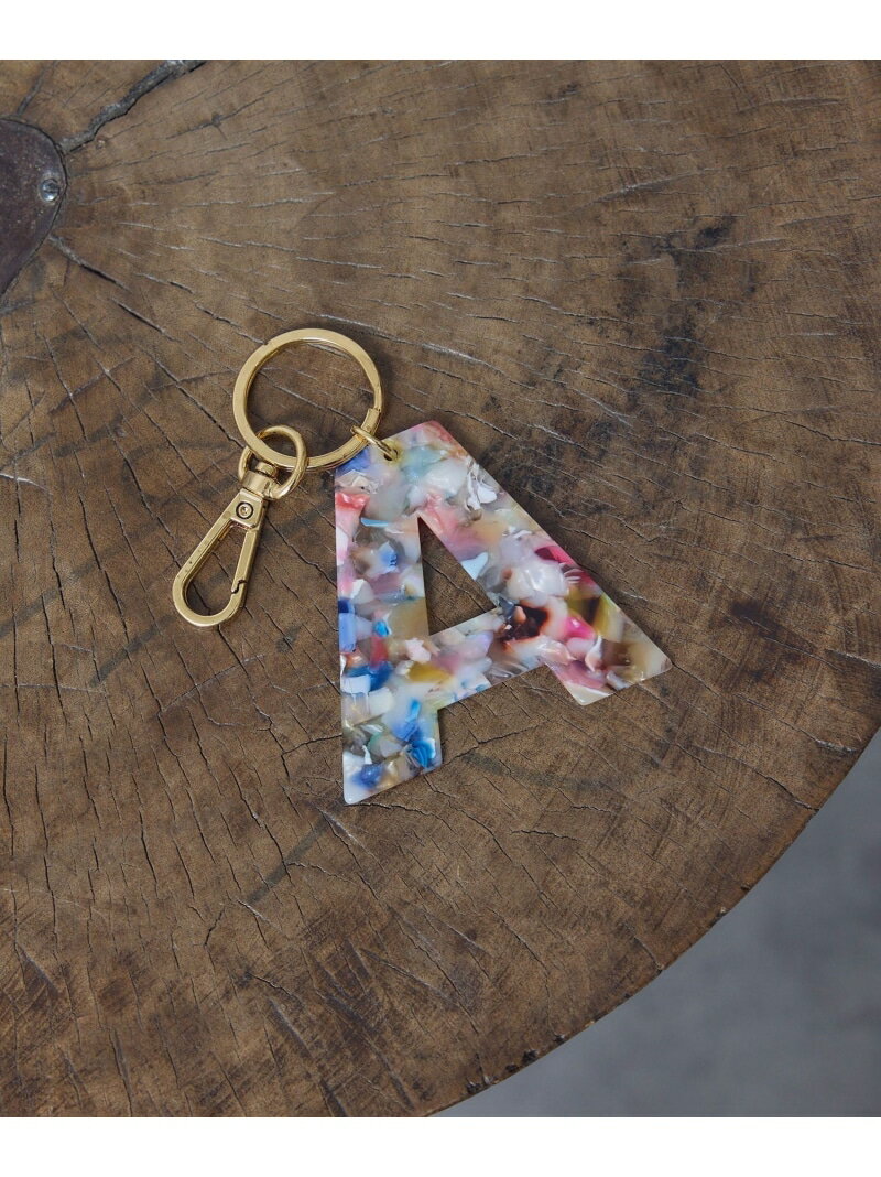 アルファベットマーブルプレートチャーム SALON adam et rope' サロン アダム エ ロペ ファッション雑貨 チャーム・キーチェーン ブラック ホワイト ピンク ブラウン【先行予約】*[Rakuten Fashion]