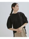 アダムエロペ 服 レディース 【SALE／30%OFF】[ご好評につき新色追加!]【UVケア・接触冷感】カーブスリーブクルーネックTシャツ SALON adam et rope' サロン アダム エ ロペ トップス カットソー・Tシャツ ブラック グレー ホワイト グリーン【RBA_E】【送料無料】[Rakuten Fashion]