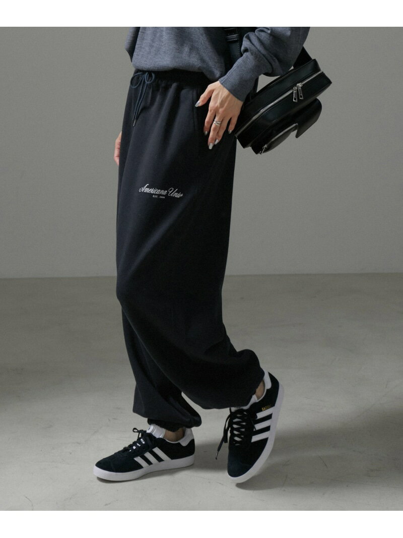 【Americana for SALON】別注ロゴスウェットパンツ SALON adam et rope' サロン アダム エ ロペ パンツ その他のパンツ ホワイト ブラック【送料無料】[Rakuten Fashion]