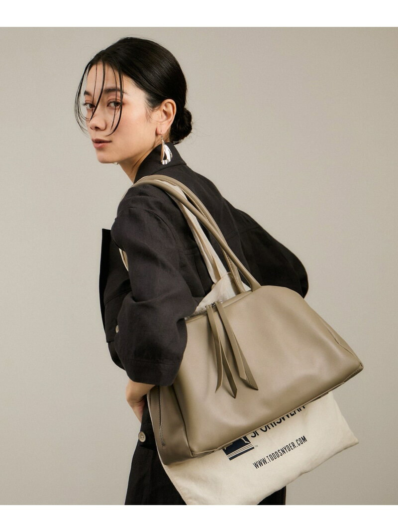 スプリットレザーミドルボストンバッグ 2 SALON adam et rope' サロン アダム エ ロペ バッグ ボストンバッグ ベージュ ブラウン ブラック【先行予約】*【送料無料】[Rakuten Fashion]のサムネイル