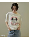 【GOOD ROCK SPEED】[ホワイト別注]MICKEY MOUSE T SALON adam et rope' サロン アダム エ ロペ トップス カットソー・Tシャツ ホワイト ブラック【先行予約】*【送料無料】[Rakuten Fashion]