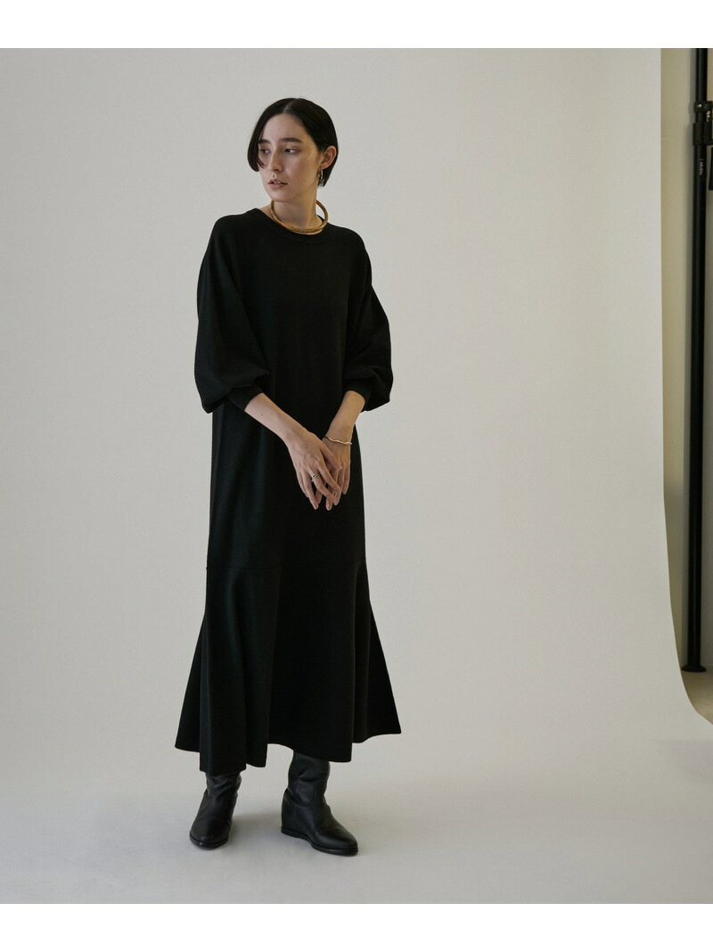 【SALE／30%OFF】【WEB限定】へムペプラムロングニットワンピース SALON adam et rope' サロン アダム エ ロペ ワンピース・ドレス ワンピース グレー ブラック グリーン【RBA_E】【送料無料】[Rakuten Fashion]