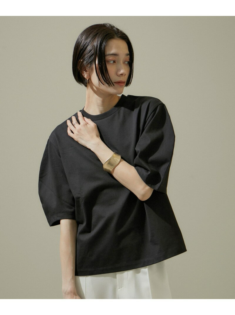 【SALE／40%OFF】【WEB限定】フォルムスリーブクルーネックTシャツ【接触冷感・UVケア】 SALON adam et rope' サロン アダム エ ロペ トップス カットソー・Tシャツ ブルー グレー ホワイト ブラウン ブラック【RBA_E】【送料無料】[Rakuten Fashion]