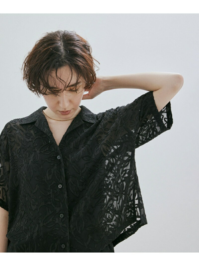 【SALE／30%OFF】【セットアップ対応】シアージャガードブラウス/シャツ SALON adam et rope' サロン アダム エ ロペ トップス シャツ・ブラウス ホワイト ブラック【RBA_E】【送料無料】[Rakuten Fashion]