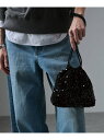 【SALE/30%OFF】スパンコールベロアバッグ SALON adam et rope' サロン アダム エ ロペ バッグ ハンドバッグ ブラック グレー【R...