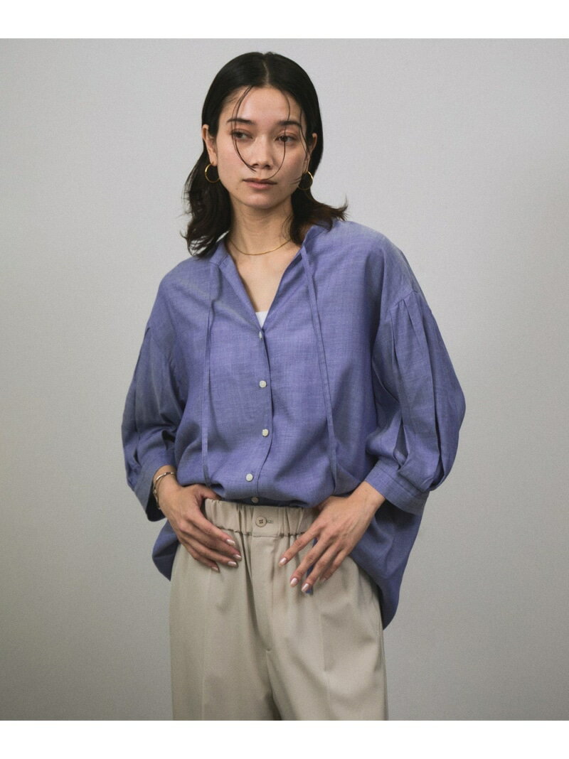 【SALE／40%OFF】オンブレチェック ボリュームスリーブブラウス SALON adam et rope' サロン アダム エ ロペ トップス シャツ・ブラウス ブルー ブラック【RBA_E】【送料無料】[Rakuten Fashion]のサムネイル