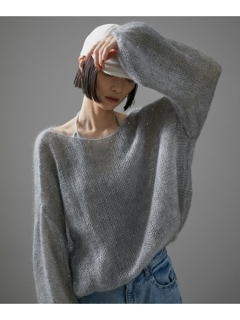 シアーモヘアスパンコールプルオーバー SALON adam et rope' サロン アダム エ ロペ トップス ニット ..