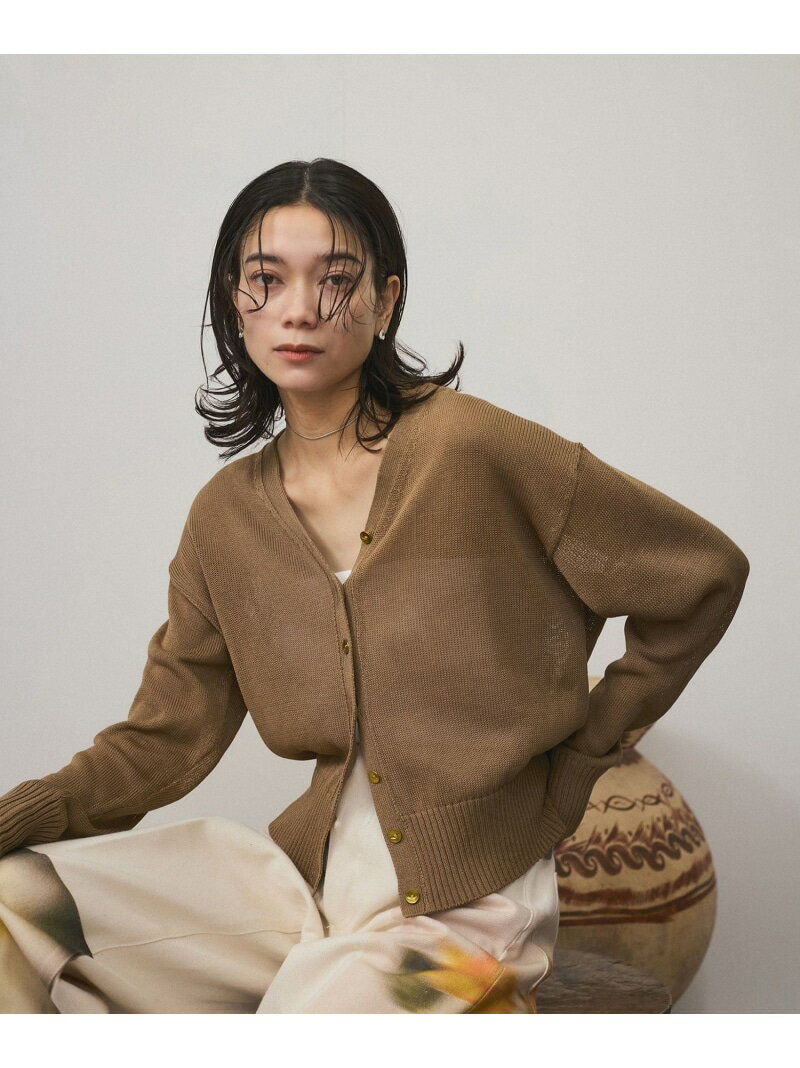 【SALE／30%OFF】ドライコットンメタル釦浅Vネックカーディガン SALON adam et rope' サロン アダム エ ロペ トップス カーディガン ブラック ブラウン ホワイト【RBA_E】【送料無料】[Rakuten Fashion]のサムネイル